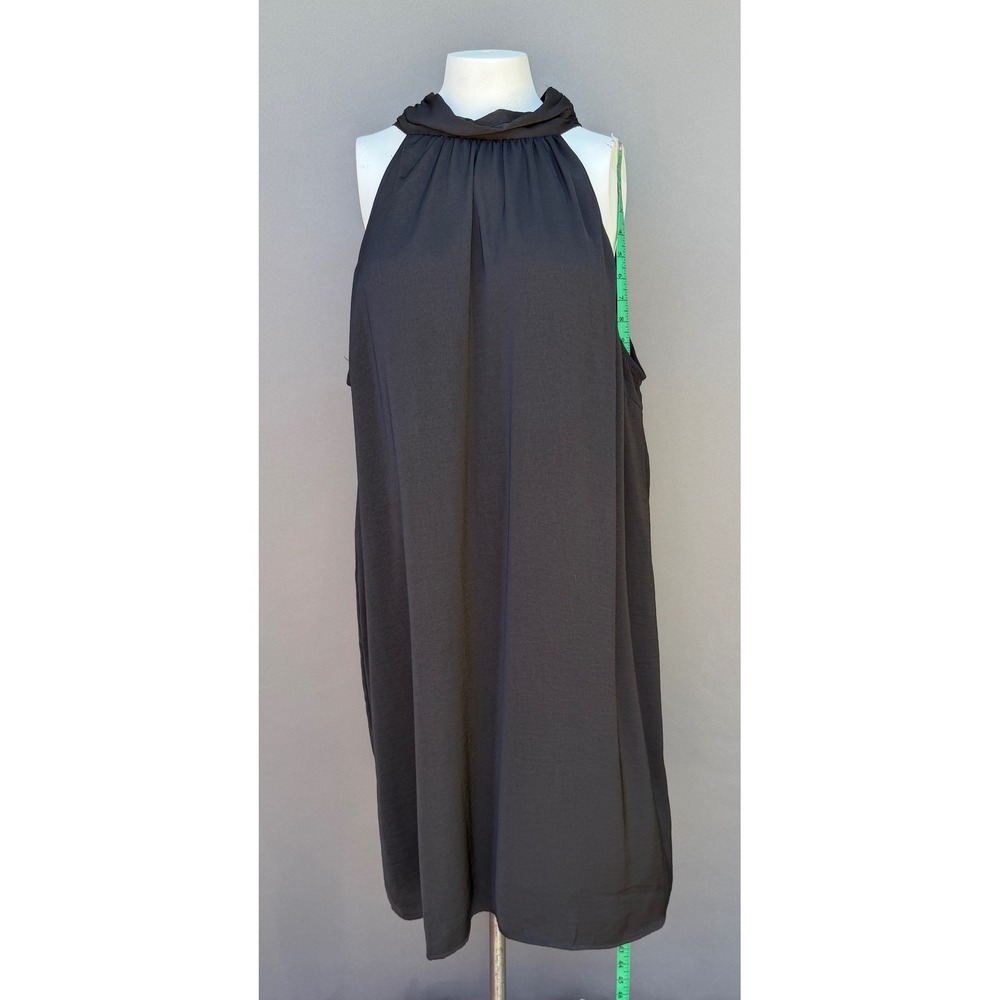 Nordstrom Rack Black Halter‎ Neck Dress 3X Midi Sleeveless Lined Cocktail LBD